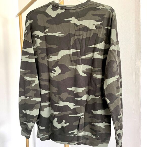 ATHLETA Studio to Street Camo Sweatshirt Top Olive Workout Sweatshirt size S - Picture 5 of 9